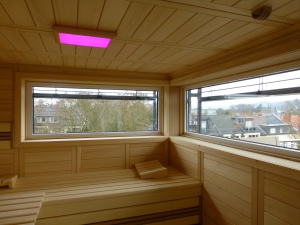 Außensauna Saunahaus Inneneinrichtung Gartensauna