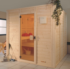 Massivholz-Sauna Sauna aus Holz Blockbohlen Sauna